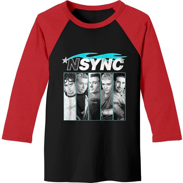 American Classics Nsync 1995 Boy Band Blue Flame Profile Pictures Adult Baseball Tees Tee