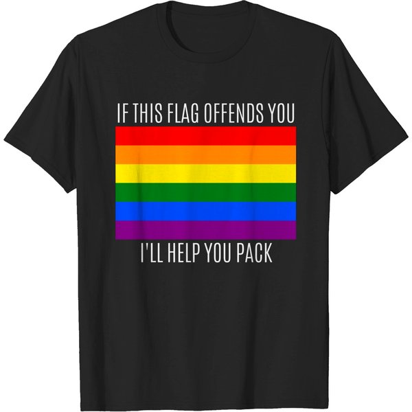 If This Flag Offends You I'll Help You Pack | Lgbt Rainbow Flag T-Shirts-image