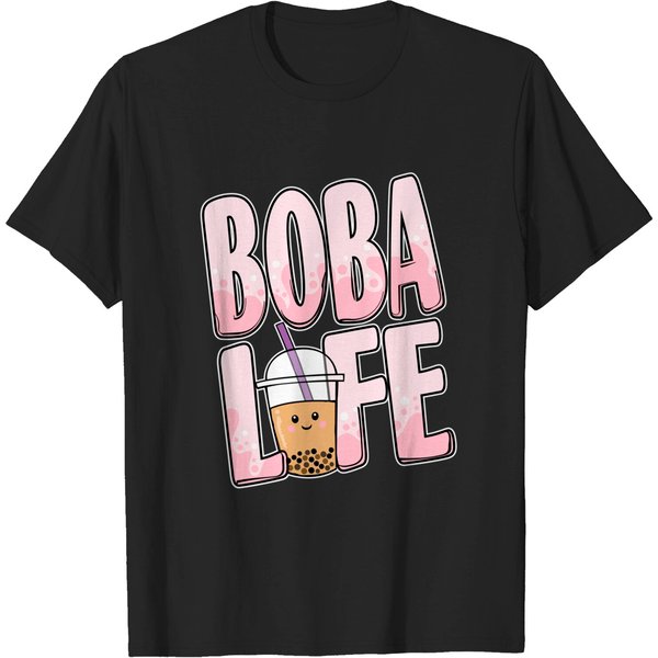 Kawaii Boba Life Cute Bubble Milk Tea Lover T-Shirt-image