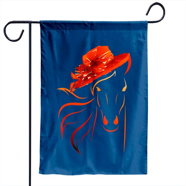 Horse Hat Funny Kentucky T- Garden Flags. Garden Flag Cool-image