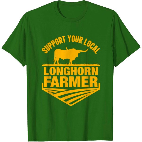 Support Your Local Texas Longhorn Cow Farmer T-Shirt-image