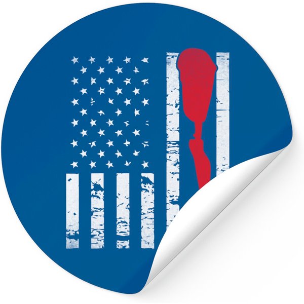 Amputee Patriotic Prosthetic Leg Flag Sticker-image