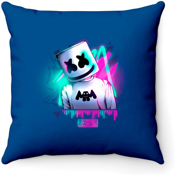 Marshmello \ Neon Sound - Marshmello - Throw Pillows-image