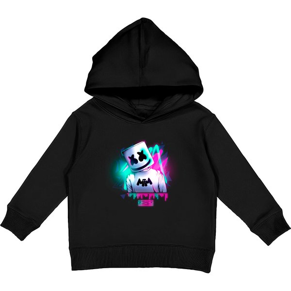 Marshmello \ Neon Sound - Marshmello - Kids Pullover Hoodies-image