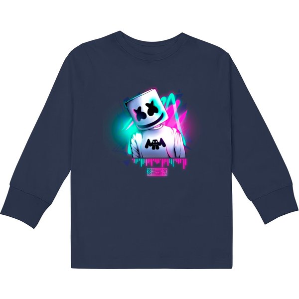 Marshmello \ Neon Sound - Marshmello - Kids Long Sleeve T-Shirts-image