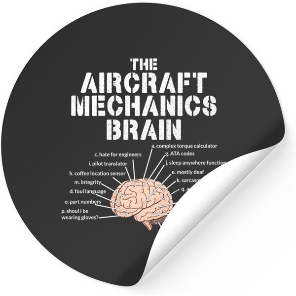 Aircraft Mechanics Brain Sticker Aviation Gift Sticker-image