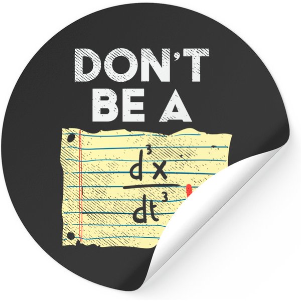 Don't Be A D3X/Dt3, Don't Be A Jerk, Funny Math Lover Gift Sticker-image