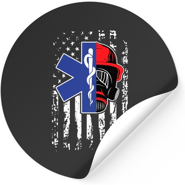 Emt Firefighter Paramedic Firefighter Gift Ems Back Print Sticker-image