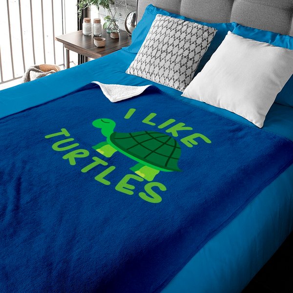 Turtle Baby Blankets I Like Turtles Tortoise Sea Animal Funny-image