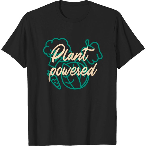 Plant Powered - Whole Food Plant Based, Wfpb, Vegetarian T-Shirt-image