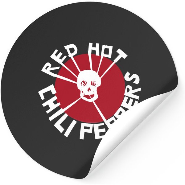 Red Hot Chili Peppers Flea Art Circle Skull Sticker-image