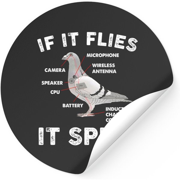 If It Flies It Spies Pigeon Anatomy Bird Aren't Real Sticker-image