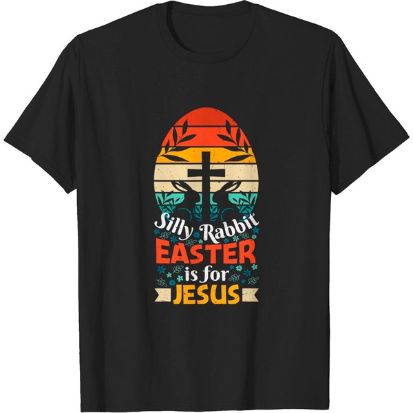 Vintage Egg Silly Rabbit Easter Is For Jesus Christian T-Shirt-image