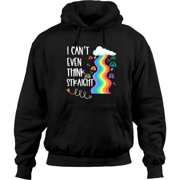 I Can't Even Think Straight Gay Pride Rainbow Lesbian Lgbtq Pullover Hoodie-image