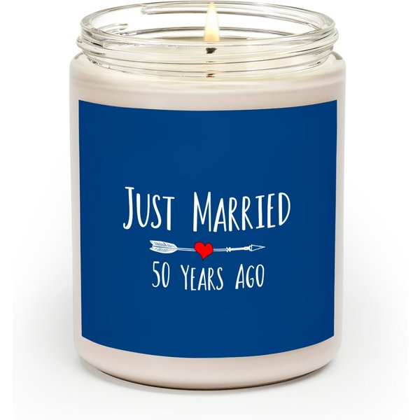 Just Married 50 Years Ago 50Th Husband Wife Anniversary Gift Scented Candles-image