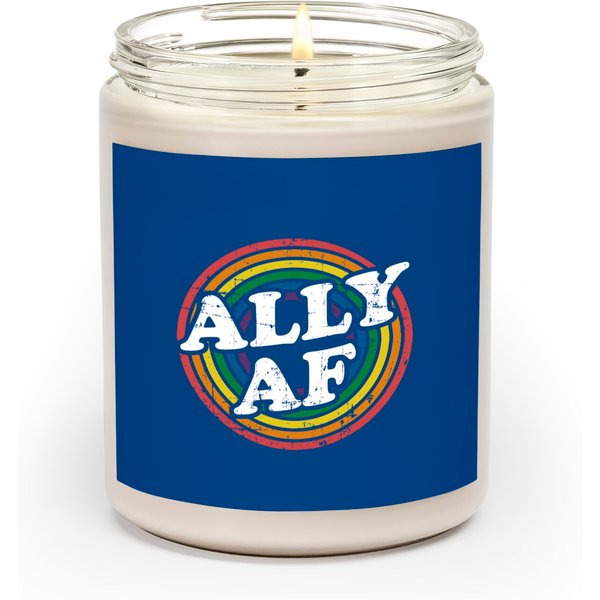Ally Af Rainbow Flag For Lgbt Pride Month Support Scented Candles-image