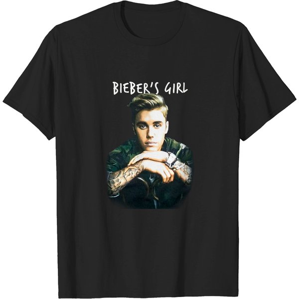 Justin Bieber Bieber's Girl Black Juniors Babydoll T Shirt-image