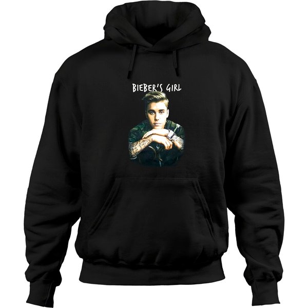 Justin Bieber Bieber's Girl Black Juniors Babydoll Hoodies-image