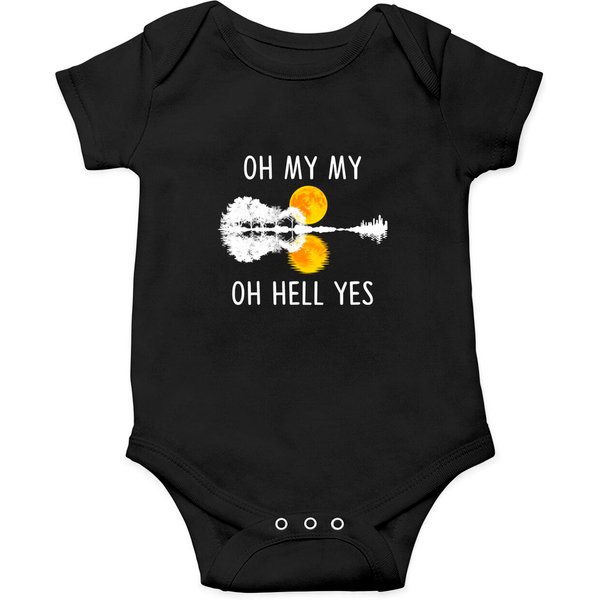 Oh My My Oh Hell Yes Onesie Moon Guitar Lake Shadow Onesie-image