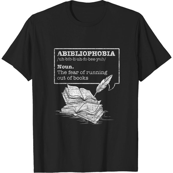 Abibliophobia Bookworm Librarian Reader Reading Books T-Shirt-image