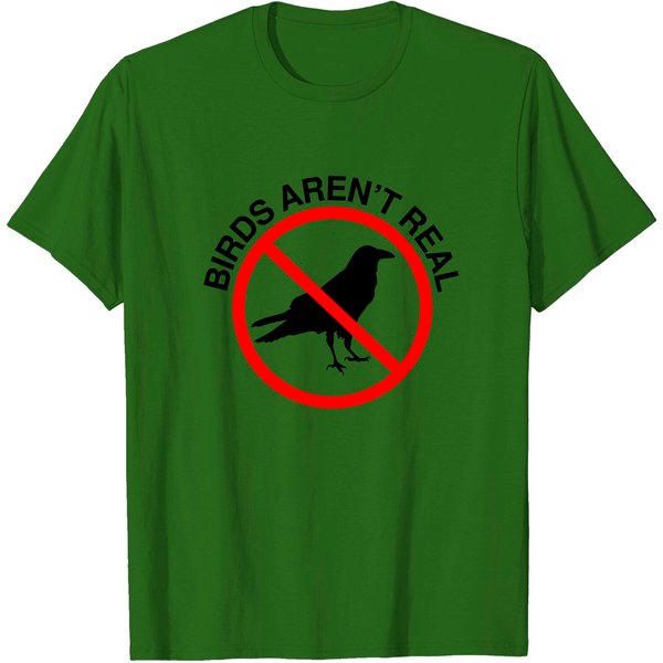 Birds Aren't Real Prohibited Sign Premium T-Shirt-image