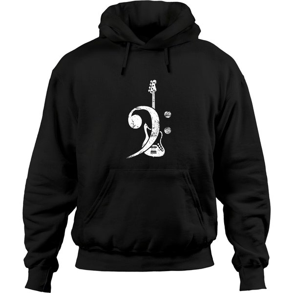 Bass Clef Bass Guitar Hoodies-image
