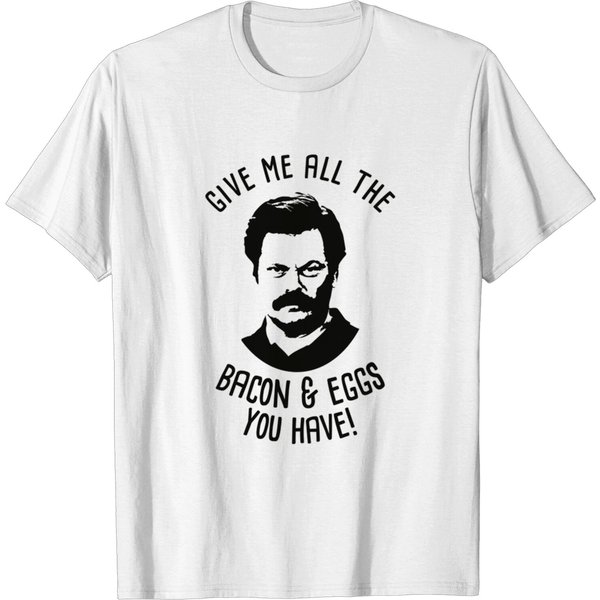 Ron Tv Show Parks Swanson - Bacon &Amp; Eggs - Ron - T-Shirt-image