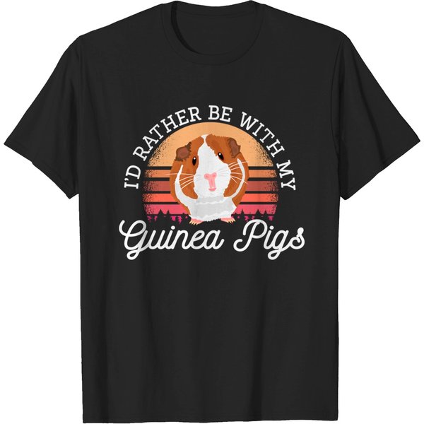 I'D Rather Be With My Guinea Pig Cavy Roddent - Guinea Pig - T-Shirt-image