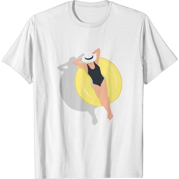 Lady In The Pool - Summertime - T-Shirt-image