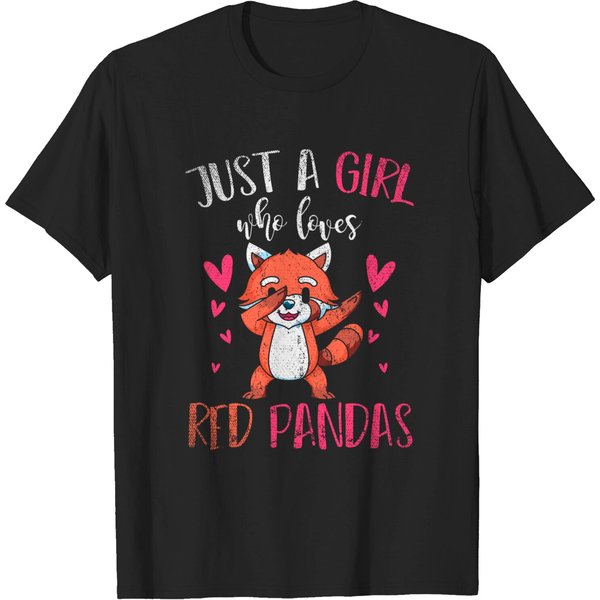 Animal Girls Kids Just A Girl Who Loves Red Panda T-Shirt-image