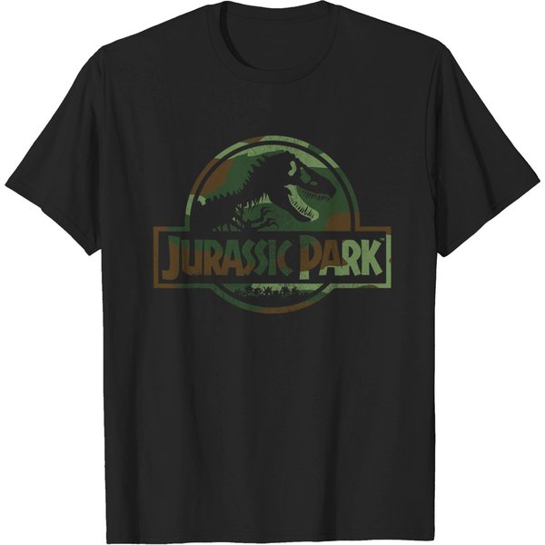 Jurassic Park Camo Fossil Logo Graphict-Shirt-image