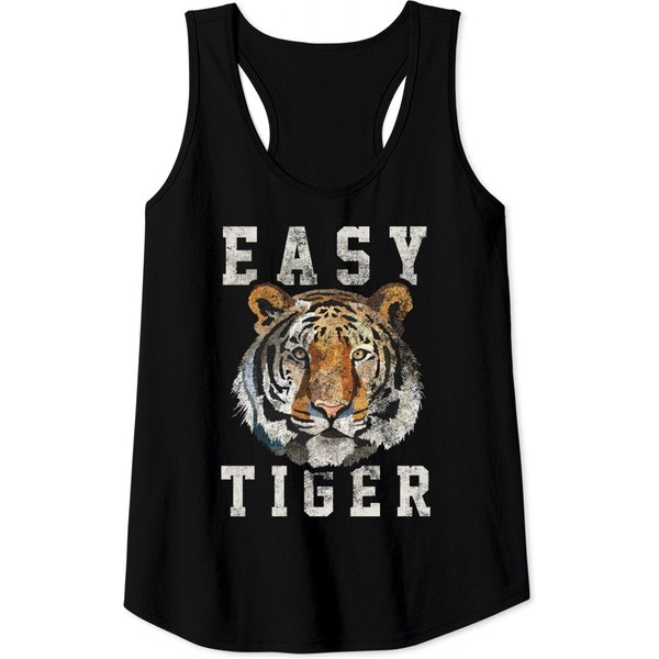 Easy Tiger Distressed Casual-Chic Graphic For Women Tank Tops-image