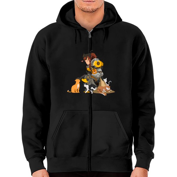 Brigitte And Her Cats - Overwatch - Zip Hoodies-image