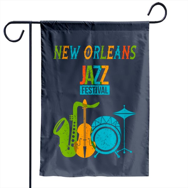 New Orleans Festival Of Jazz Music Gift Louisiana Jazz Garden Flag Garden Flags-image