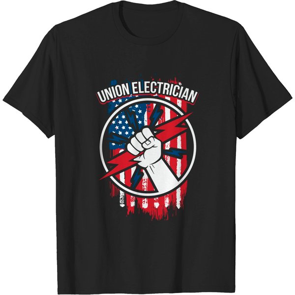 Union Electrician Shirt | Gifts For American Electricians T-Shirt-image