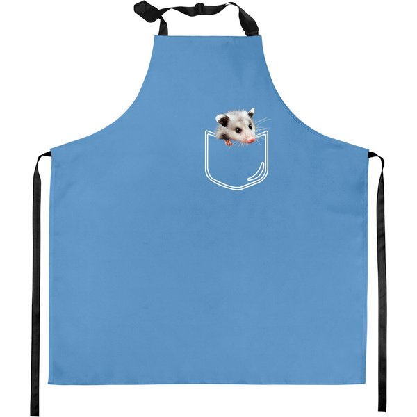 Pocket Possum Kitchen Apron, Funny Opossum In Pocket Gift Kitchen Aprons-image