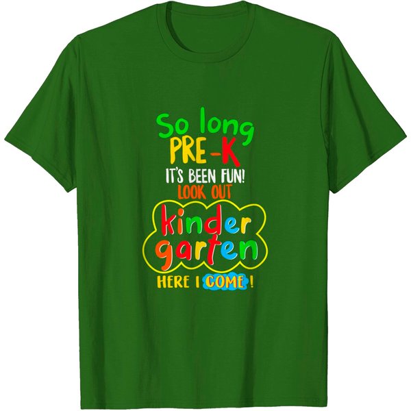 Kindergarten Graduation T-Shirt So Long Pre-K Kindergarten Here I Come Graduation Kids-image