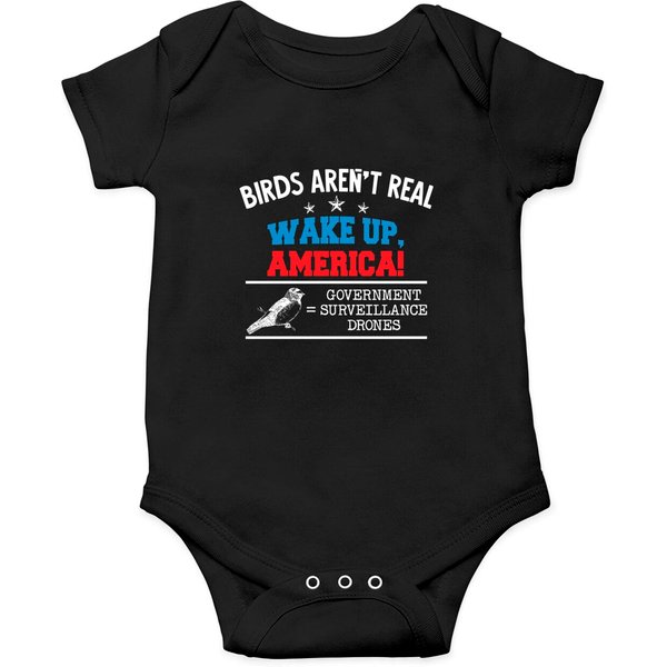Birds Are Not Real Conspiracy Theory Drones Spies Funny Bird Premium Onesie-image