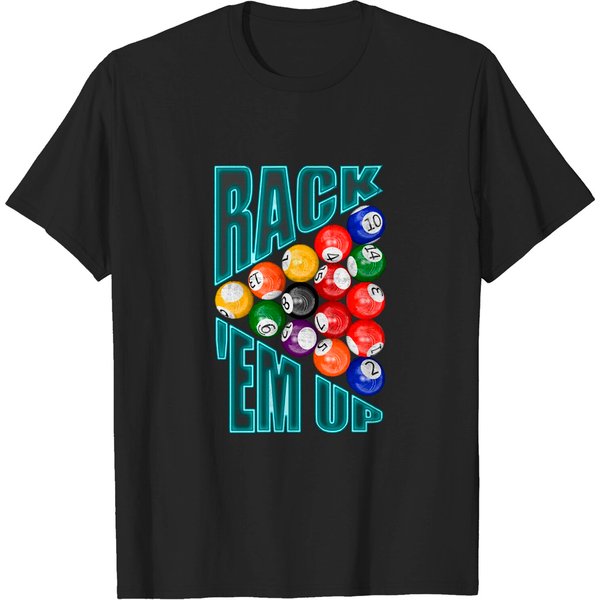 Rack’Em Up Billiards - Pool Player - T-Shirt-image