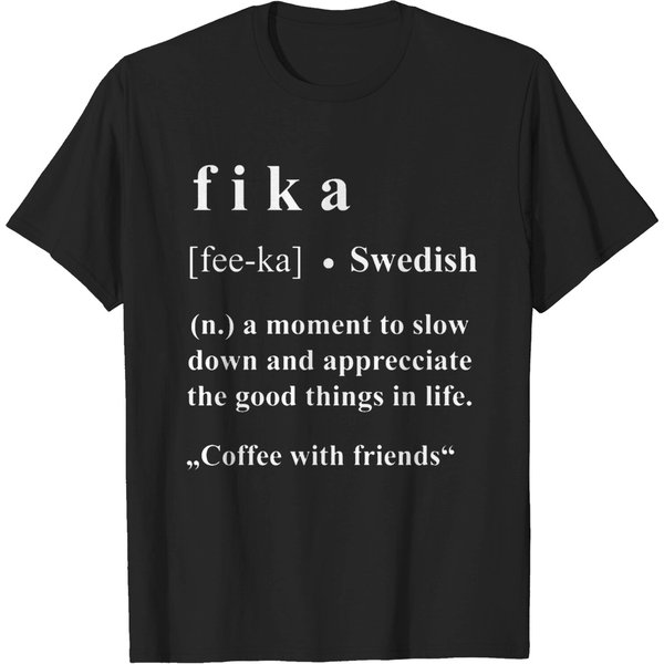 Fika Sweden Coffee Dictionary T-Shirt – Perfect Cafe Gift Idea!-image