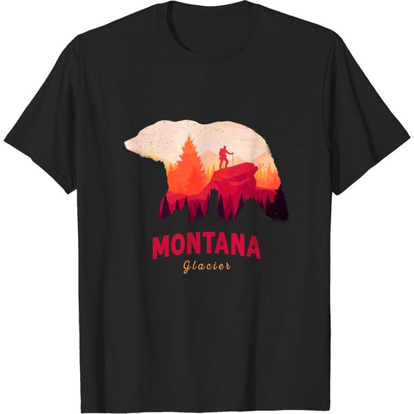Vintage Glacier National Park Montana - Glacier National Park - T-Shirt-image