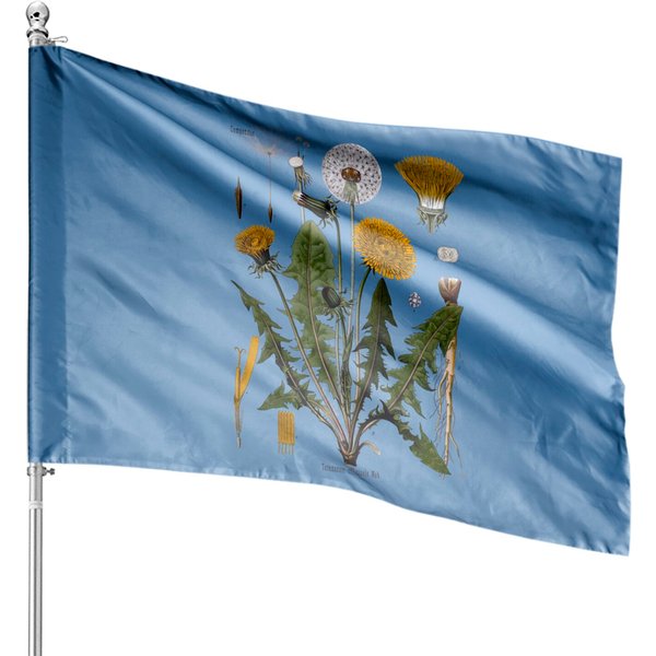 Dandelion Botanical House Flags-image