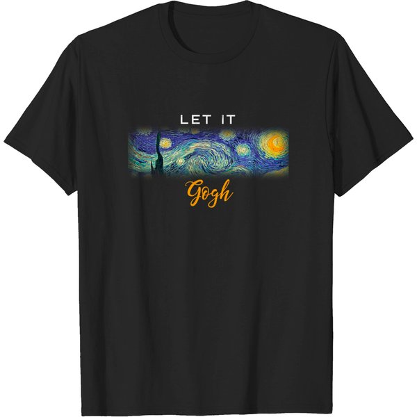 Vincent T-Shirt Funny Vincent Van Gogh Starry Night Let It Gogh-image