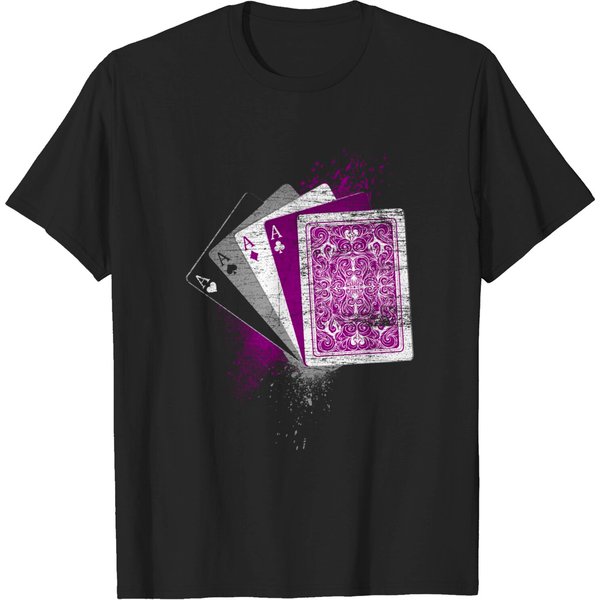 Asexuality Gift Ace Flag Playing Cards Queer Lgbt Asexual T-Shirt-image