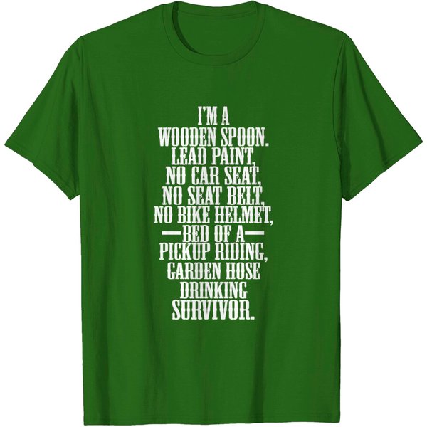 Survivor T-Shirt Funny Childhood Adult I'm A Wooden Spoon Survivor Adulting-image