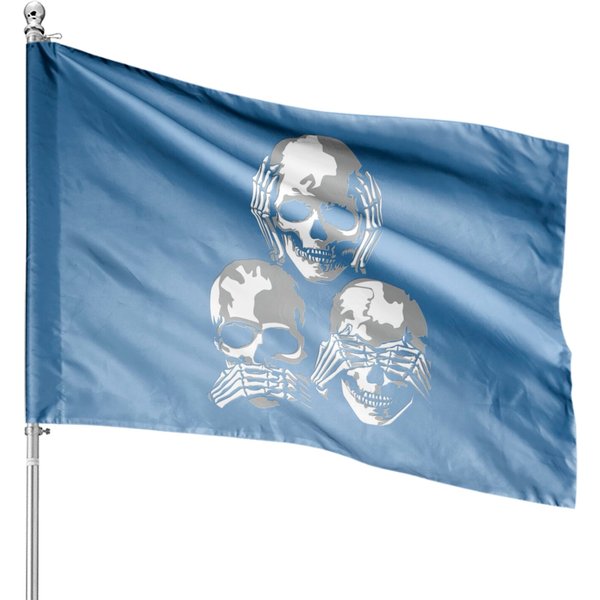 See No Evil Hear No Evil House Flag For Halloween-image