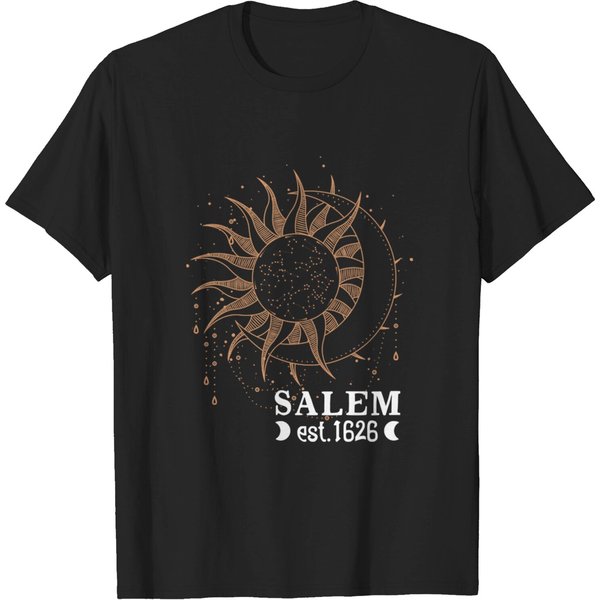 Salem Est 1626 With Celestial Sun And Moon Design - Salem Witch - T-Shirt-image