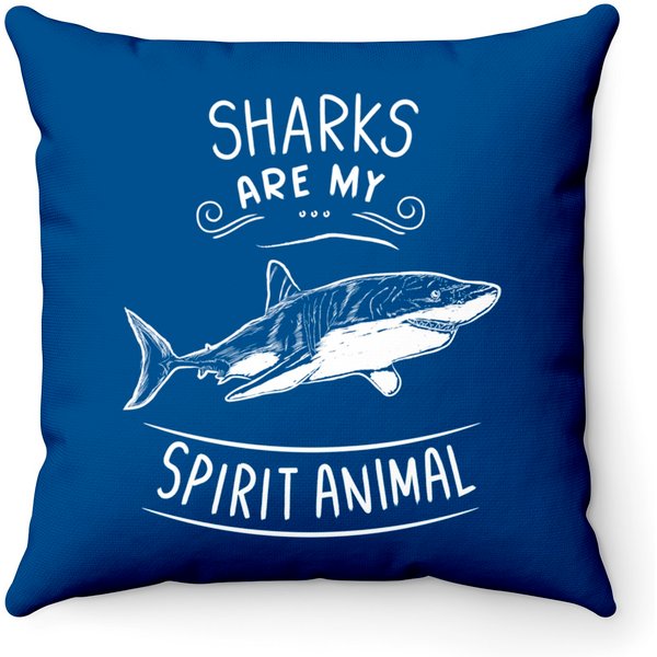 Cute Sharks Throw Pillows Sharks Are My Spirit Animal-image