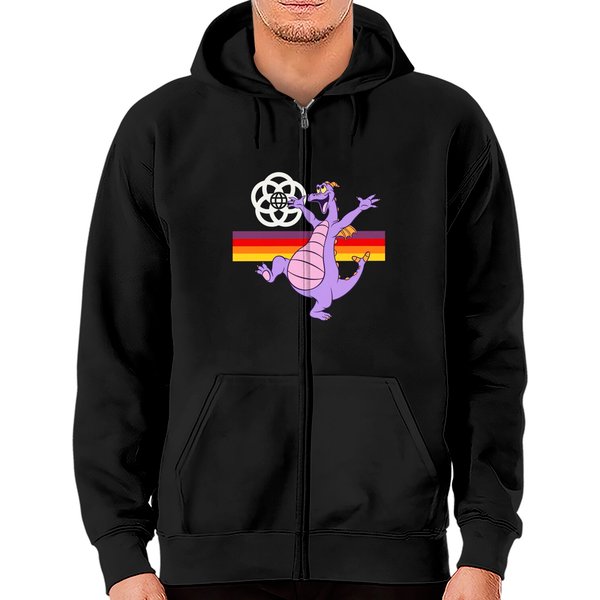 Happy Little Purple Dragon Of Imagination - Figment - Zip Hoodies-image