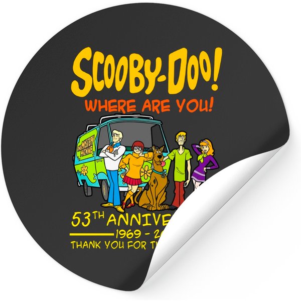 Scooby-Doo Where Are You 53Th Anniversary 1969-2022 Stickers, Scooby Doo Sticker Gift For Fan-image
